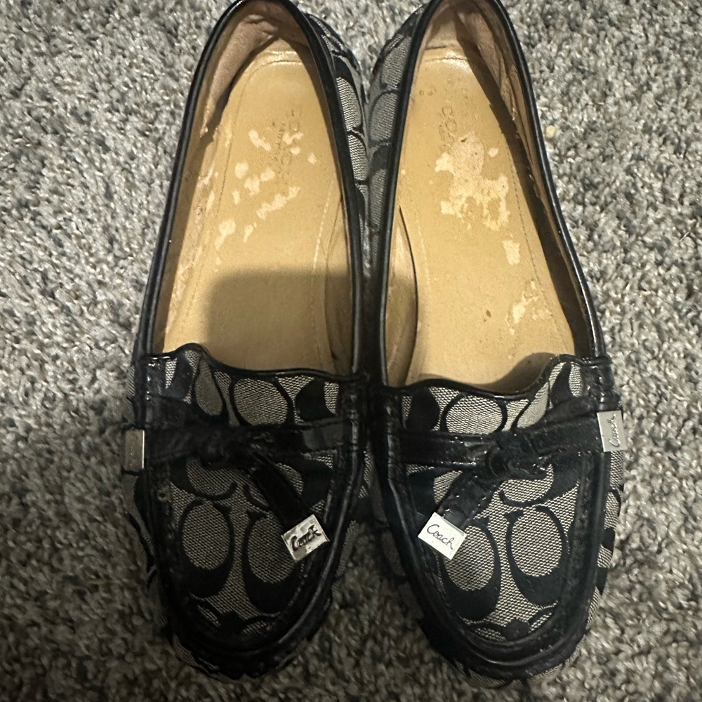 Coach Black and Gray Signature Loafers